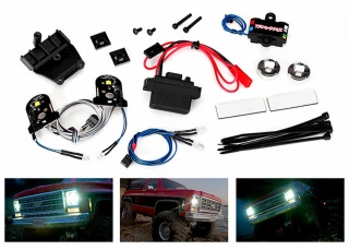 Traxxas TRX-4 Blazer Complete LED Light Set w/Power Supply - Includes Headlights, Tail Lights, Side Marker Lights, Distribution Block