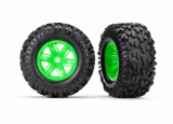 Traxxas X-Maxx Pre-Mounted Maxx AT Tires on Green Wheels (2)