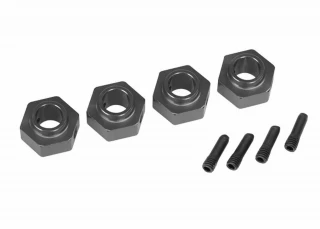 Traxxas TRX-4 TRX-6 Charcoal Gray 6061-T6 Aluminum 12mm Hex Wheel Hubs w/Screw Pins