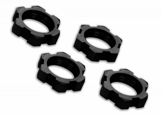 Traxxas 17mm Splined Serrated Black Aluminum Wheel Nuts (4)