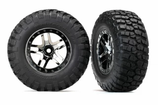 Traxxas BFGoodrich Tires on Black Chrome Split Spoke Wheels for 4WD F/R, 2WD Rear