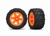 Traxxas 2.8 Talon Extreme Tires on Orange Wheels for 2WD Electric Rear