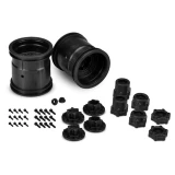 JConcepts Black 2.2" Midwest Monster Truck Wheels w/Adjustable Width Adapters