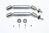 GPM Gunmetal Stainless Steel & Aluminum Front CVD Driveshaft Set w/Hex for 4x4 Slash Rustler Stampede Rally