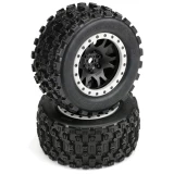 Pro-Line X-Maxx Badlands MX43 Pre-Mounted on Pro-Loc Impulse Black/Grey Wheels