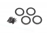 Traxxas Black Aluminum 1.9" Beadlock Rings (4) w/2x10 Capscrews (48)