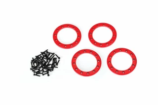 Traxxas Red Aluminum 1.9" Beadlock Rings (4) w/2x10 Capscrews (48)