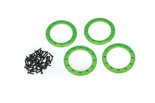 Traxxas Green Aluminum 2.2" Beadlock Rings (4) w/2x10 Capscrews (48)