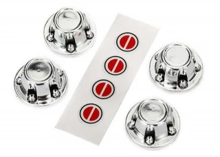 Traxxas TRX-4 Chrome Wheel Center Caps & Decals (requires #8255A extended stub axle)