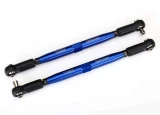 Traxxas X-Maxx Blue 7075-T6 Aluminum Toe Link TUBES (157mm) (2) w/Rod Ends & Hollow Balls