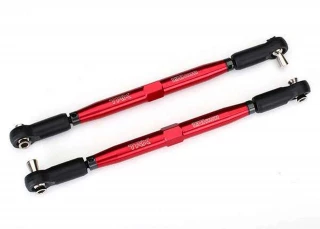 Traxxas X-Maxx Red 7075-T6 Aluminum Toe Link TUBES (157mm) (2) w/Rod Ends & Hollow Balls