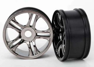 Traxxas XO-1 Split Spoke Black Chrome Rear Wheels (2)