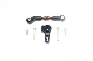 GPM Black Aluminum Servo Horn & Spring Steel Link for Rustler 4x4