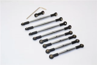 GPM Complete Gunmetal Aluminum Tie Rod & Pushrod Set for 1/16 E-Revo & Summit