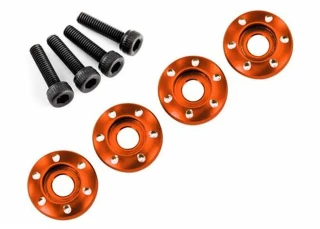 Traxxas Wheel nut washer, machined aluminum, orange / 3x12mm CS (4)