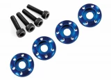 Traxxas Wheel nut washer, machined aluminum, blue / 3x12mm CS (4)