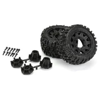 Pro-Line Trencher LP 2.8 Low Profile Tires on Raid Black 6x30 Fr/Rr Wheels (2)