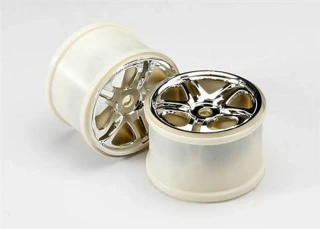 Traxxas Split Spoke 3.8" Chrome Wheels w/17mm Splined Hexes