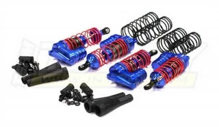 Integy Billet Machined XLS Piggyback Shock Set (Blue) for 1/10 Slash 4X4