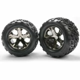 Traxxas Rear All-Star Black Chrome Wheels w/ Talon Tires (2): Stampede VXL