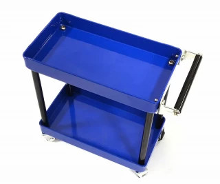 Integy  1/10 Scale Model (Blue) 2-Tier Rolling Metal RC Storage Organizer Cart