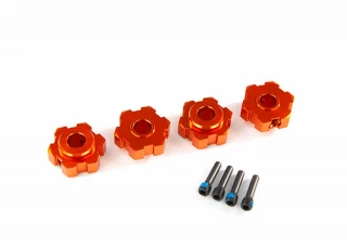 Traxxas Maxx Orange Aluminum Hex Wheel Hubs (4) & 4x13mm Screw Pins (4)