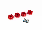 Traxxas Maxx Red Aluminum Hex Wheel Hubs (4) & 4x13mm Screw Pins (4)