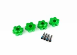 Traxxas Maxx Green Aluminum Hex Wheel Hubs (4) & 4x13mm Screw Pins (4)