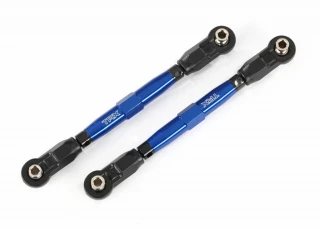 Traxxas Maxx Front TUBES Blue 7075-T6 Aluminum Toe Links (88mm) w/Rod Ends & Wrench