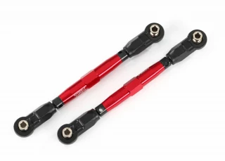 Traxxas Maxx Front TUBES Red 7075-T6 Aluminum Toe Links (88mm) w/Rod Ends & Wrench