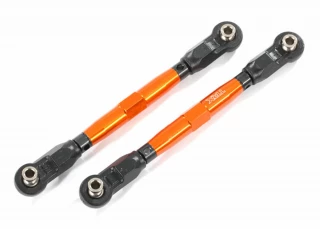 Traxxas Maxx Front TUBES Orange 7075-T6 Aluminum Toe Links (88mm) w/Rod Ends & Wrench