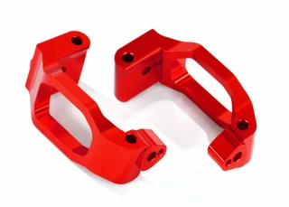 Traxxas Maxx Red 6061-T6 Aluminum Caster Blocks C-Hubs w/4x22mm Pins (4), 3x6mm BCS (4), & Retainers (4)