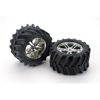 Traxxas Mounted Tires & 3.8" Split Spoke Wheels T-Maxx, E-Maxx, Revo