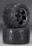 Traxxas Gemini Black Chrome Wheels w/Talon Tires (17mm hex)