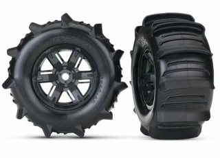 Traxxas X-Maxx Paddle Tires on Black Wheels