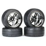 Traxxas 4-Tec 2.0 VXL-Rated Front & Rear 1.9 Response Tires on Black Chrome Wheels