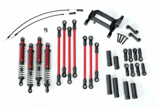 Traxxas TRX-4 Red Long Arm Lift Kit w/Powder Coated Links & Aluminum Shocks