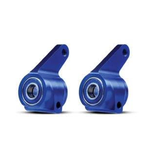 Traxxas Aluminum Front Steering Blocks (Blue): Stampede, Rustler, Slash, Bandit