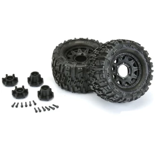 Pro-Line Trencher 2.8 Tires on Raid Black 6x30 Fr/Rr Wheels (2)